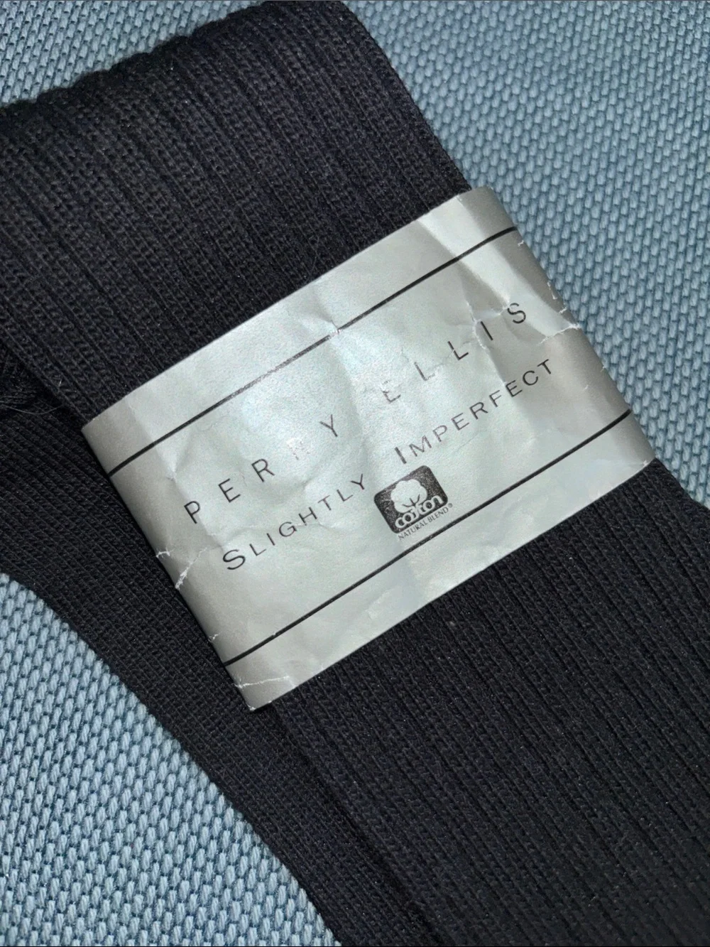 Perry Ellis Black Ribbed Dress Socks. Men’s Sz L (10 - 13)